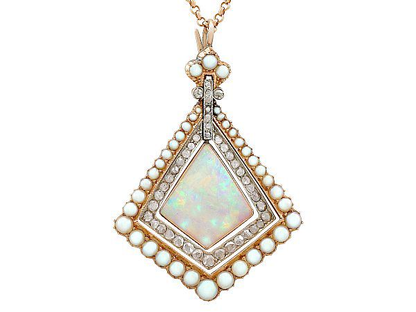 Antique Opal and Pearl Pendant 