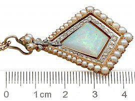 Antique Opal and Pearl Pendant Ruler