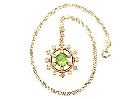 Peridot Necklace with Pearls