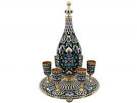 Russian Silver Goblet and Decanter Set