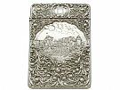 Sterling Silver Castle Top Card Case - Antique Edwardian (1903)
