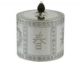 Aesthetic style silver tea caddy