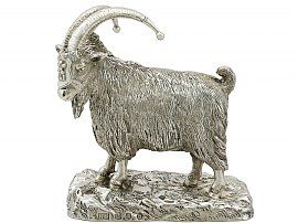 Scottish Sterling Silver Military Mascot Goat Ornament- Antique Edwardian