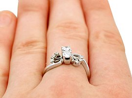 Art Deco Diamond Dress Ring On Hand