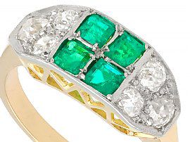 vintage gold emerald diamond ring