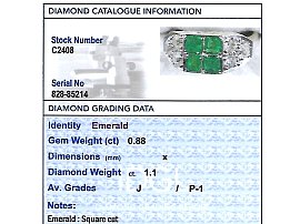 Vintage Gold Emerald Diamond Ring Grading