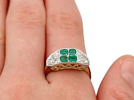 Wearing Vintage Gold Emerald Diamond Ring