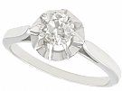 0.56ct Diamond and 18ct White Gold Solitaire Ring - Antique French Circa 1920