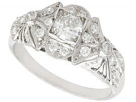 0.65ct Diamond and Platinum Dress Ring - Vintage Circa 1950