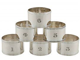 Numbered Silver Napkin Rings