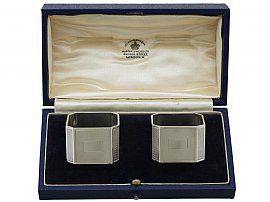 Boxed Antique English Silver Napkin Rings