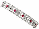 2.45ct Ruby and 6.85ct Diamond, Platinum and 18ct White Gold Bracelet - Antique French Circa 1935