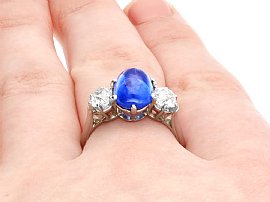 Wearing Burma Sapphire Engagement Ring