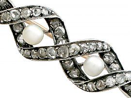 Victorian Pearl Brooch with Diamonds