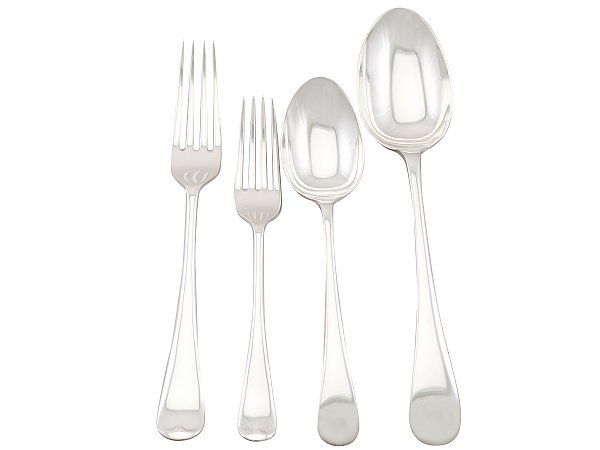English Sterling Silver Flatware Set for 8
