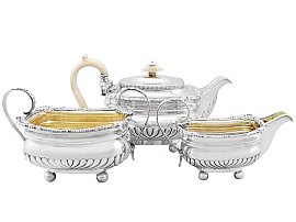 Sterling Silver Three Piece Tea Service by Paul Storr - Regency Style - Antique George III (1813)