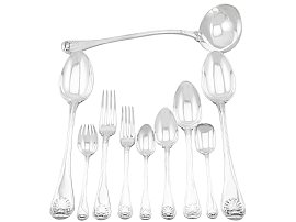Sterling Silver Canteen of Cutlery by George Adams - Antique Victorian (1863)