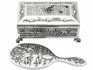 Indian Silver Jewellery Casket and Hand Mirror - Antique Circa 1890