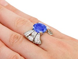 Blue sapphire cocktail ring on hand
