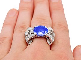 wearing Blue sapphire cocktail ring