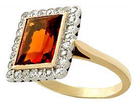 Antique Citrine and Diamond Ring for sale