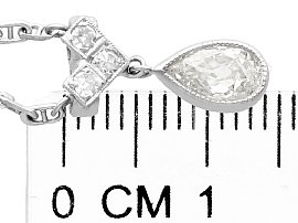 Antique Pear Cut Diamond Pendant Ruler