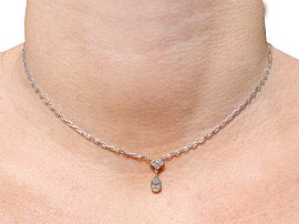 Antique Pear Cut Diamond Pendant Wearing