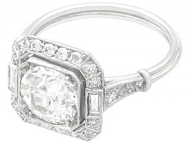 Antique Diamond Platinum Engagement Cocktail Ring 