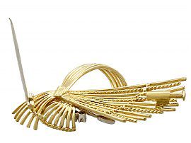 Vintage Yellow Gold and Diamond Brooch Clasp