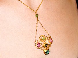 Victorian Gemstone Necklace Wearing