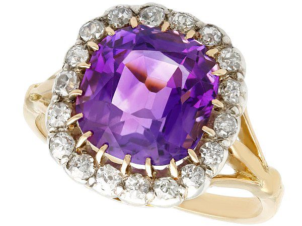 Antique Amethyst Engagement Ring Gold
