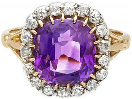 Antique Amethyst Engagement Ring in yellowGold