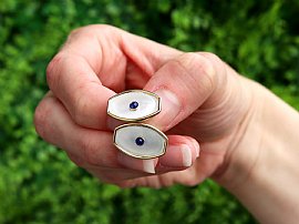 Mother of Pearl Cufflinks Antique Outside