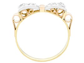 gold diamond bow ring