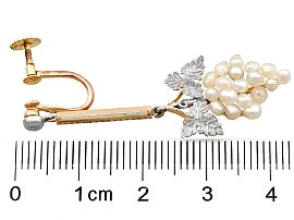 antique pearl grape earrings size