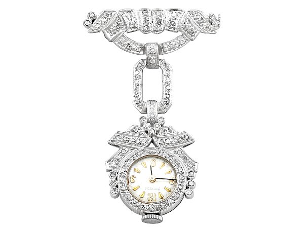 Diamond Art Deco Fob Watch