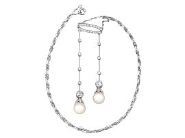 Pearl Drop Necklace in Platinum