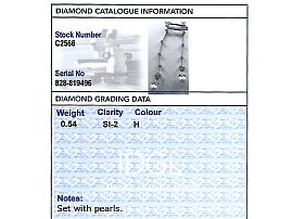 Antique Pearl Drop Necklace in Platinum Grading