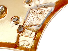 Vintage Gold and Diamond Brooch Hallmarks