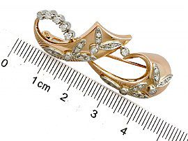 Vintage Gold and Diamond Brooch Ruler