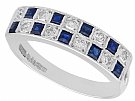 0.30ct Sapphire and 0.27ct Diamond, 18ct White Gold Dress Ring - Vintage 1966