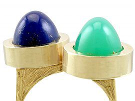 chrysoprase and lapis lazuli ring