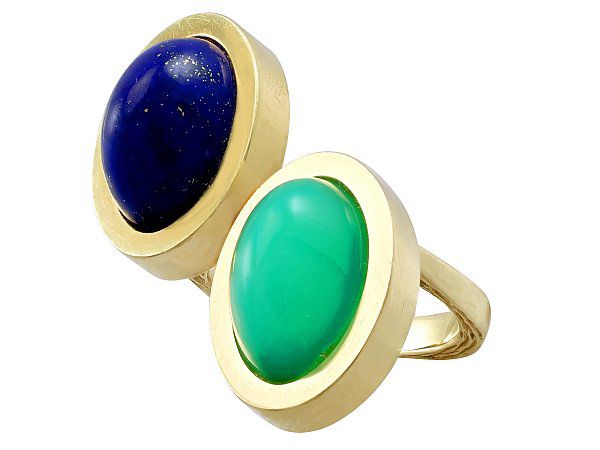 chrysoprase and lapis lazuli ring