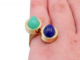 chrysoprase and lapis lazuli ring