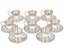 Tiffany Silver Cups & Saucers
