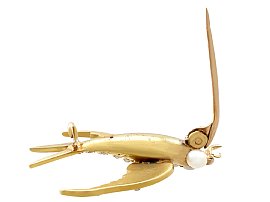Antique Seed Pearl Bird Brooch Pin