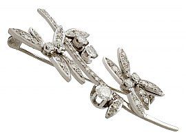 Vintage Diamond Floral Brooch in White Gold