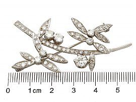 Vintage Diamond Floral Brooch Ruler