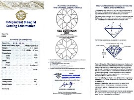 Vintage Diamond Floral Brooch Certificate
