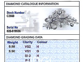 Victorian diamond spray brooch grading